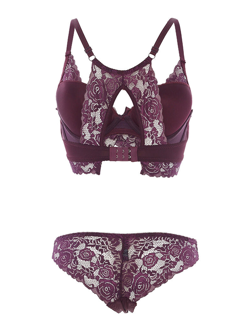 Ensemble SG dos nageur et tanga - aubergine - 2