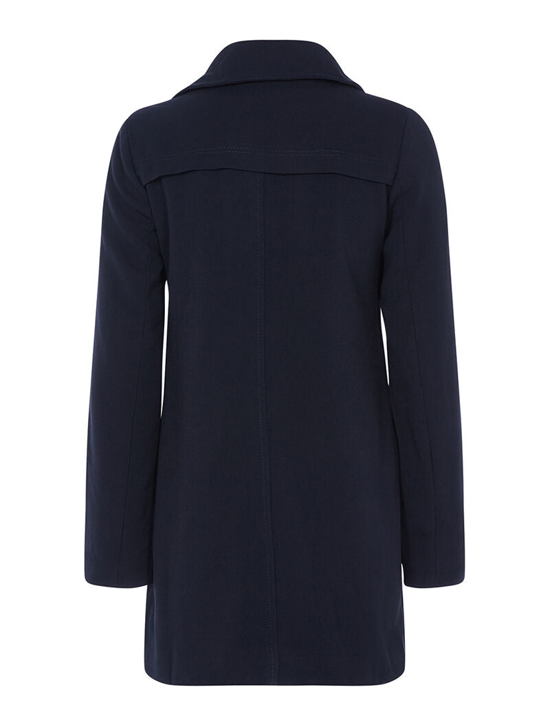 Manteau casual chic intérieur molletonné - bleu nuit - 4