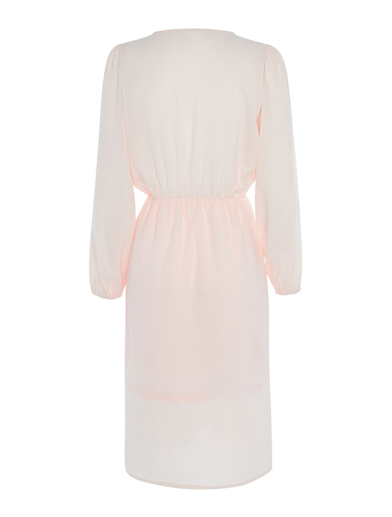 Robe fluide à manches ballon - rose orange - 2