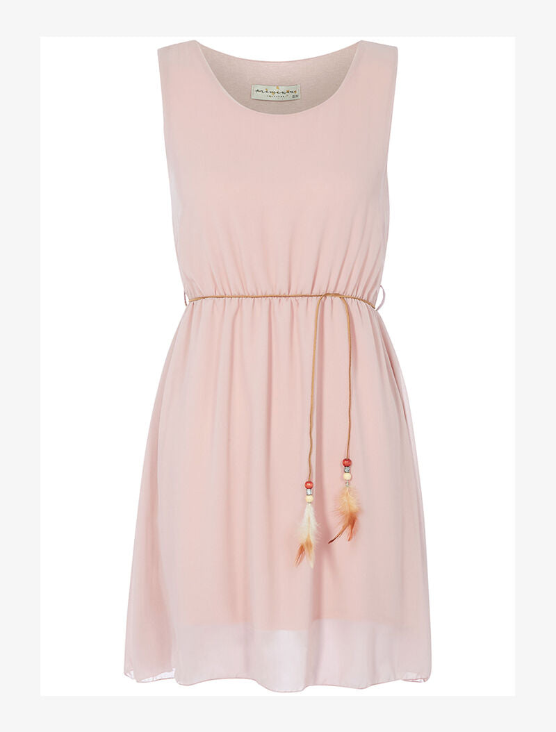 Robe en voile ceinturée - rose - 1