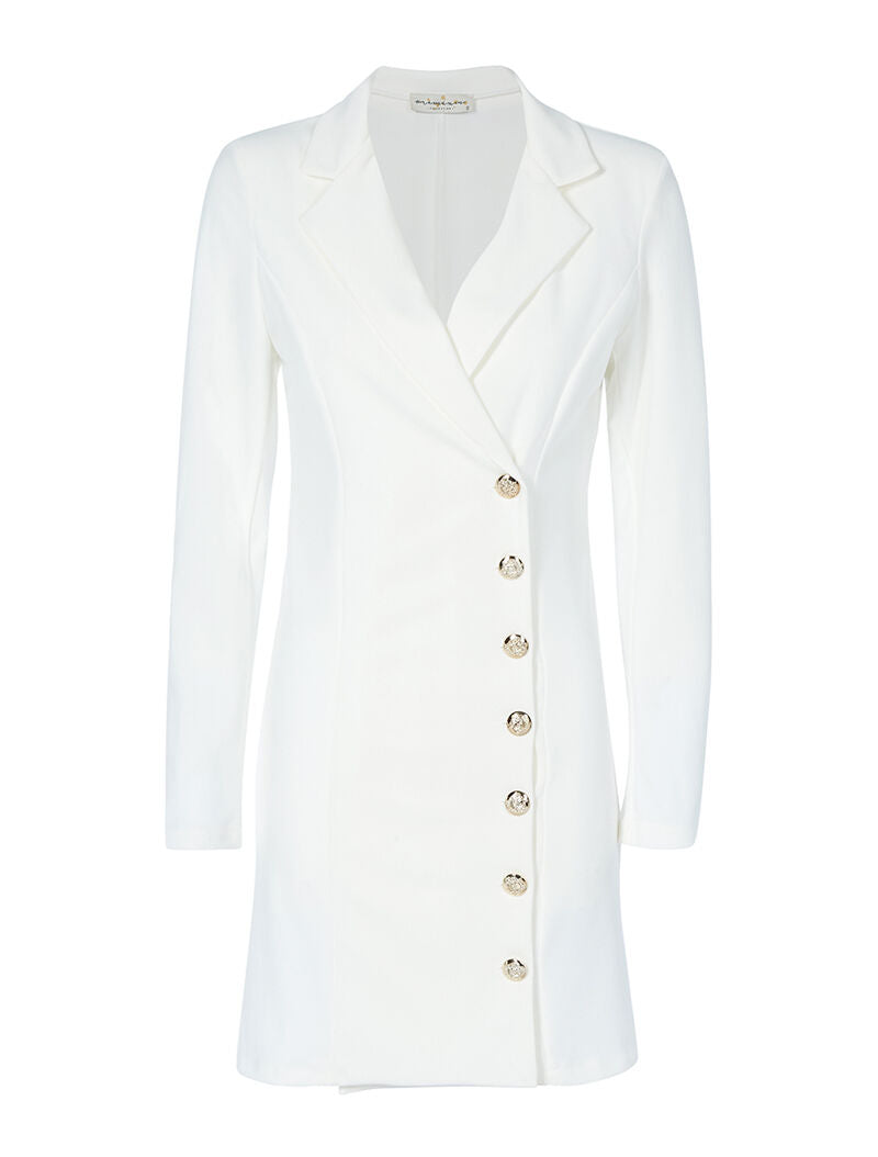 Robe style veste de tailleur - blanc - 1