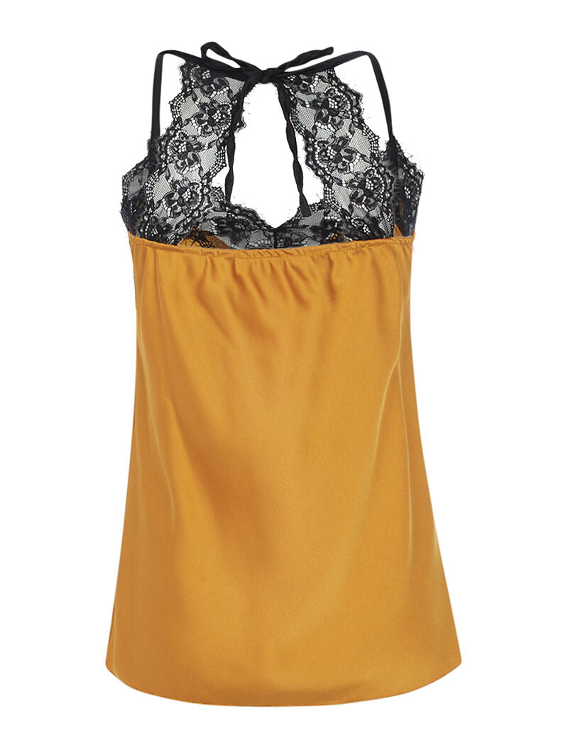 Débardeur dos nageur dentelle - moutarde - 2