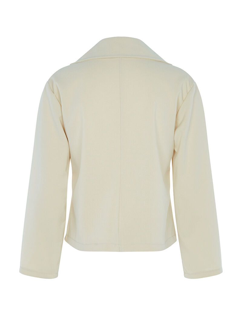 Veste large à empiècement - crème - 2