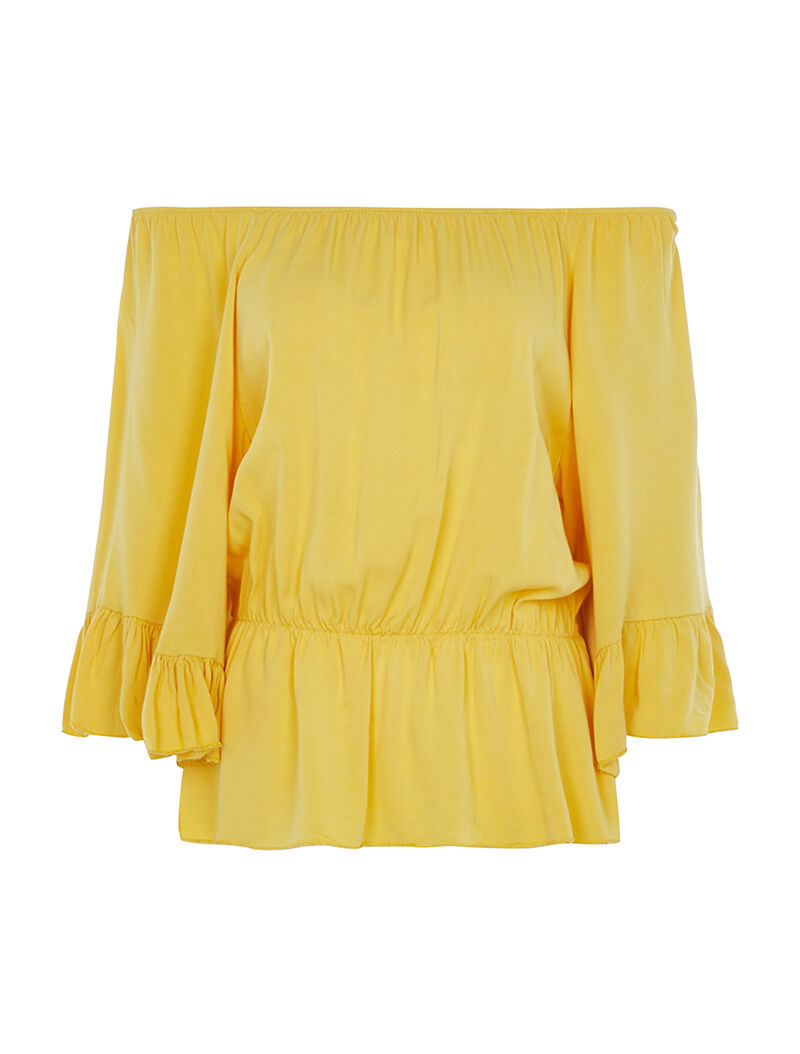 Blouse à manches pagode - jaune - 1