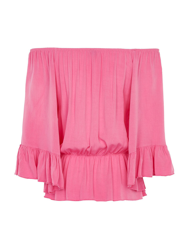 Blouse à manches pagode - fushia - 2