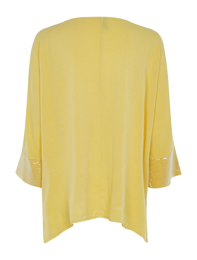 Blouse ample à manchons sequins - jaune - 2
