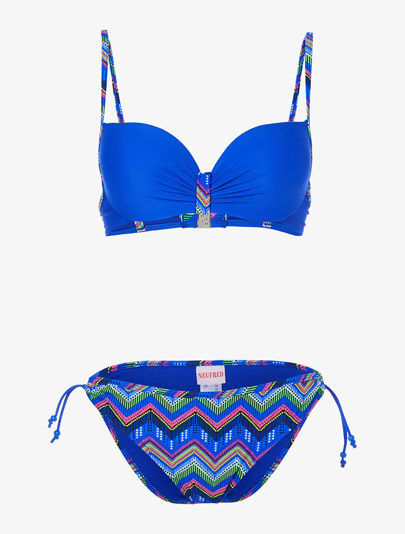 Bikini zig-zag éthnique - bleu roi - 3