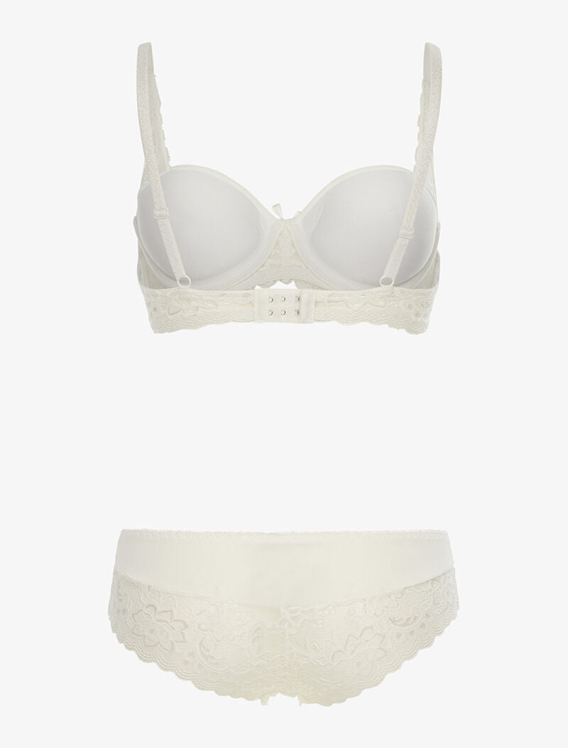 Ensemble emboîtant bi matière - ecru - 2