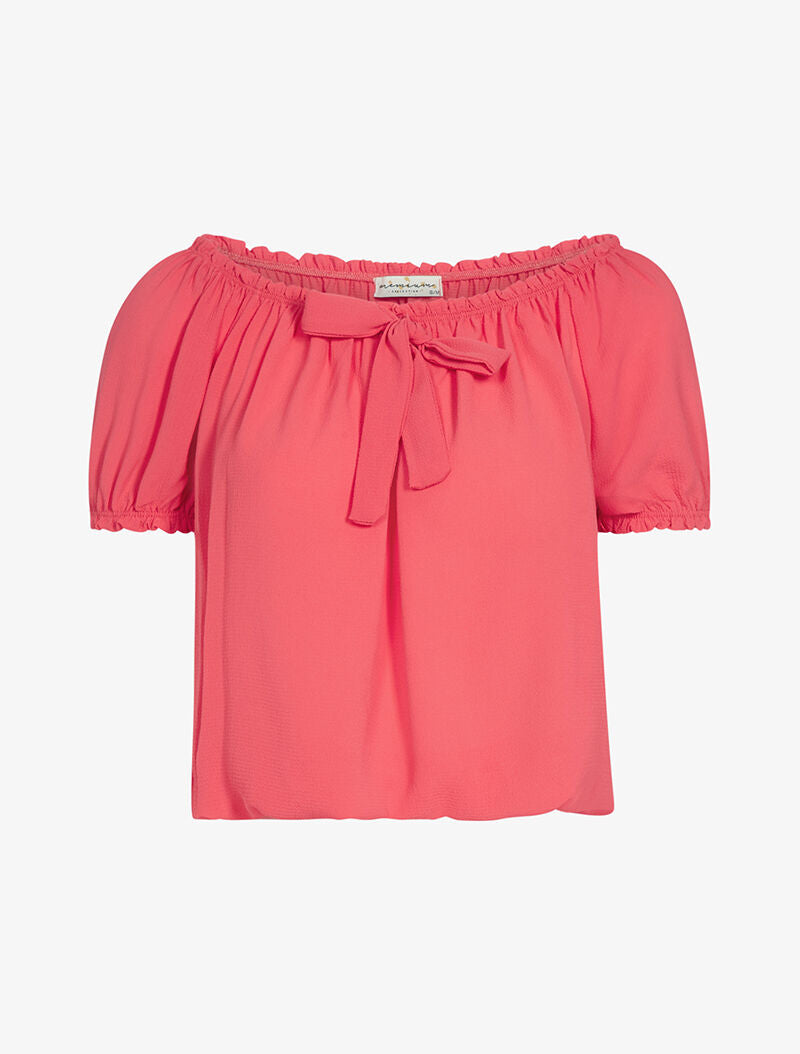 Top boule à épaules nues - corail - 3