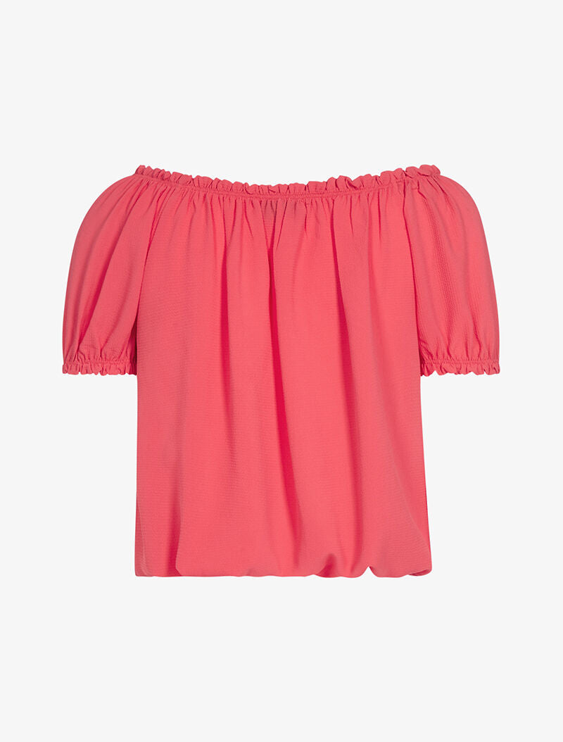 Top boule à épaules nues - corail - 2