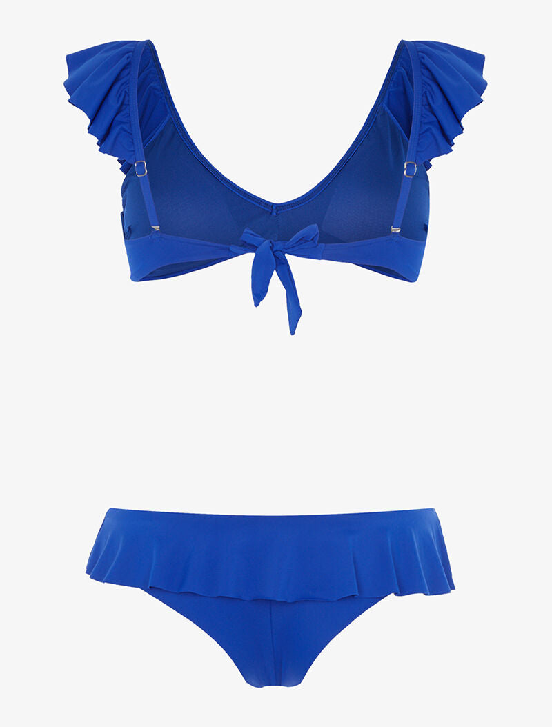 Bikini volanté échancré - bleu électrique - 2