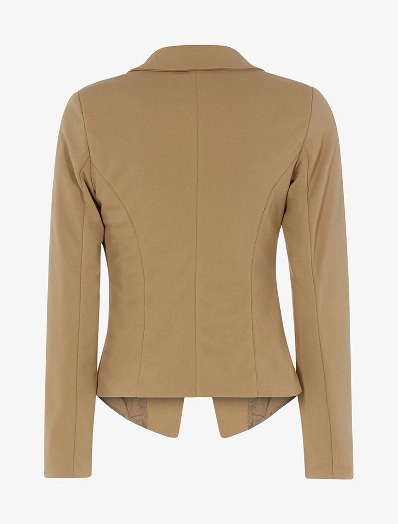 Blazer à pans asymétriques et zips - camel - 2