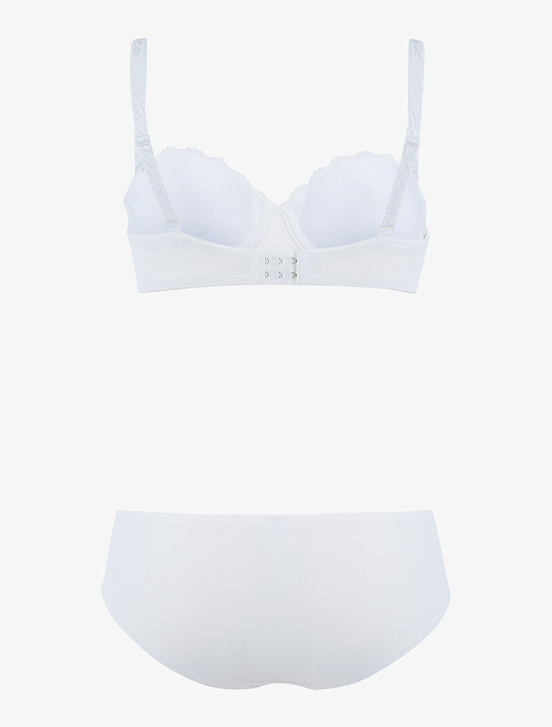 Ensemble à empiècement broderie graphique - ecru - 2