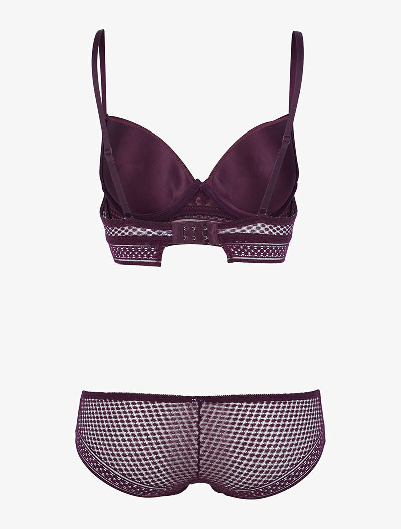 Ensemble à empiècements pois - violet - 2