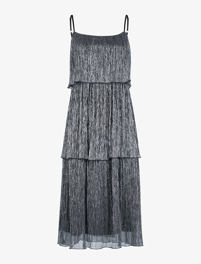 Robe loose à volants lamés - argent - 1