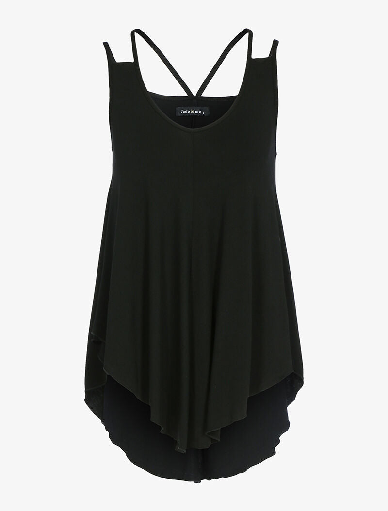 Débardeur à double bretelles - noir - 1