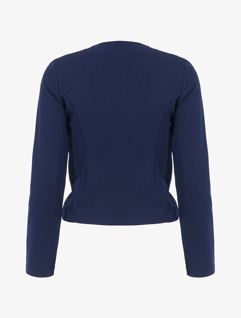 Veste courte à col cranté - marine - 2