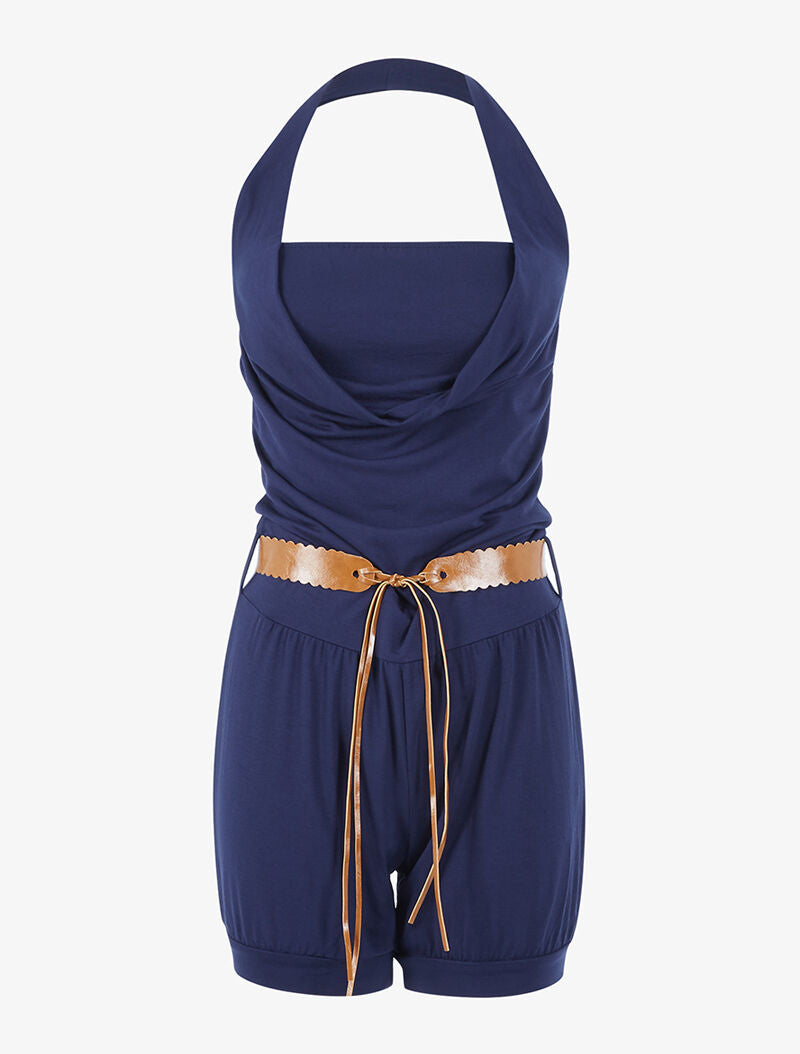 Combishort ceinturé - marine - 1