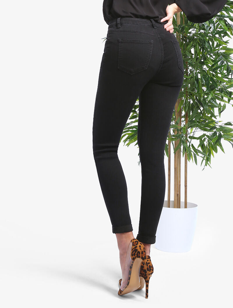 Jean slim taille haute - noir - 2