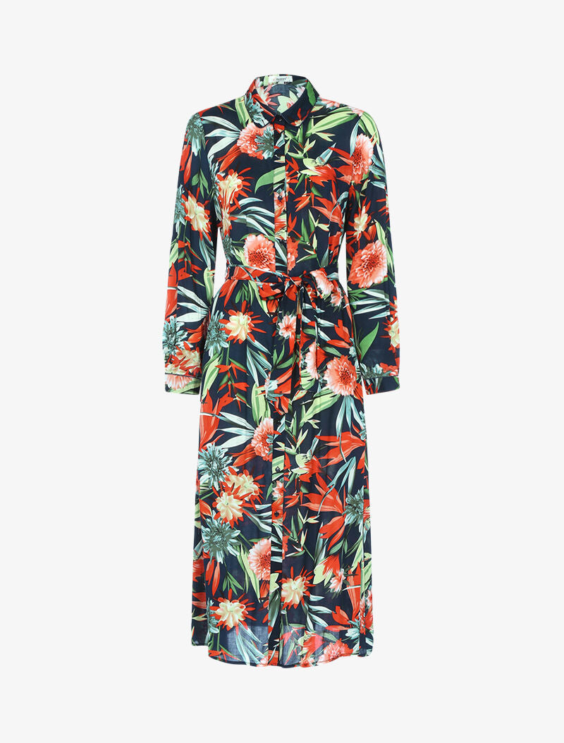 Robe à imprimé grosses fleurs - orange - 3