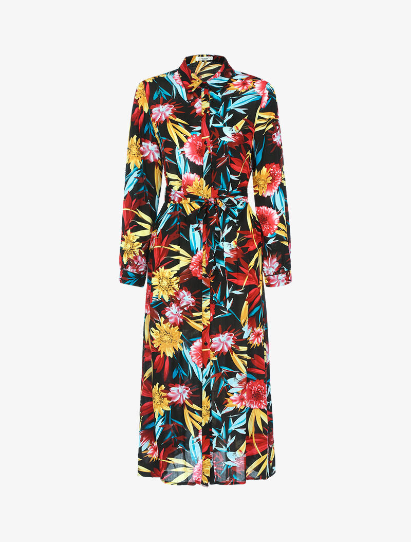 Robe à imprimé grosses fleurs - rouge - 1