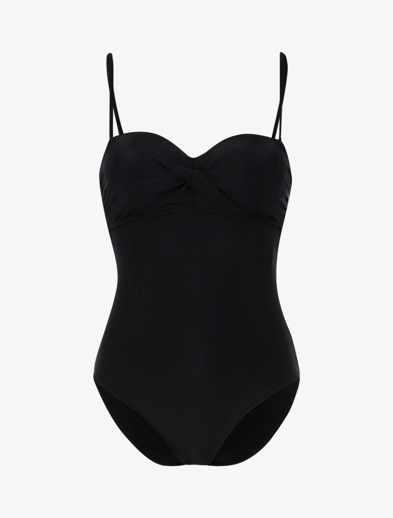 Monokini à bustier coqué - noir - 1