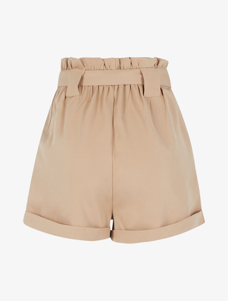 Short taille haute paper bag - beige foncé - 2