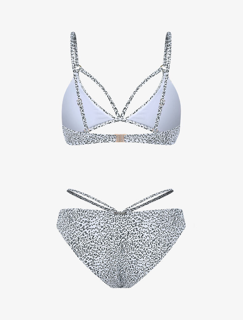 Bikini texturé lace-out - blanc et noir - 2