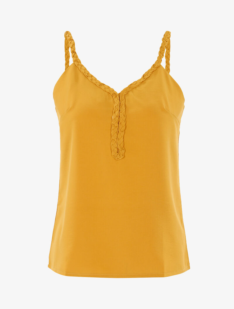 Top à bretelles tressées - jaune - 1