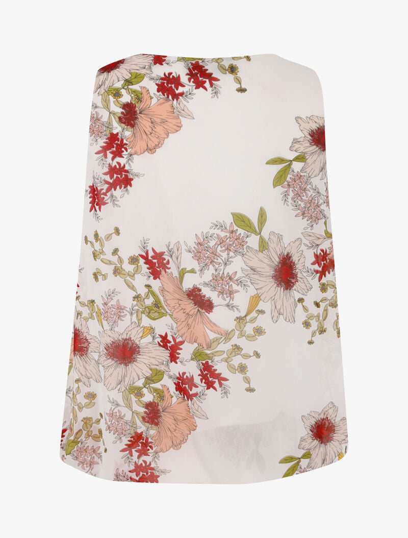 Top boule à imprimé floral - ecru - 2