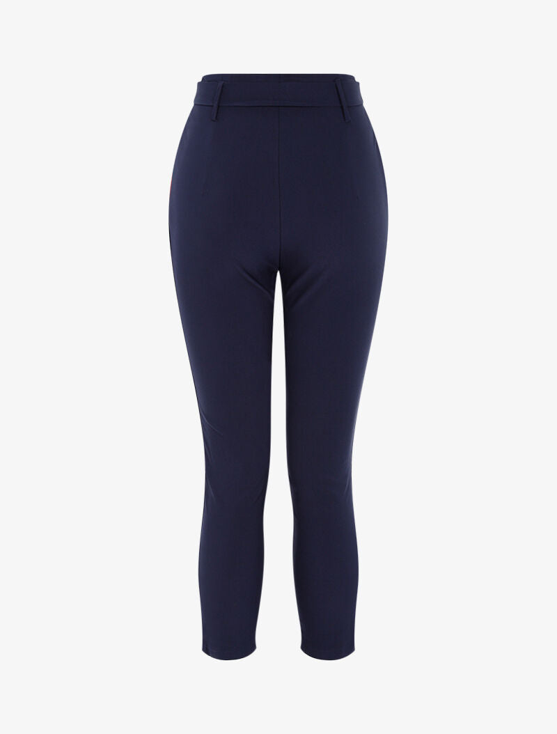 Pantalon 7/8 coupe ajustée taille empire - marine