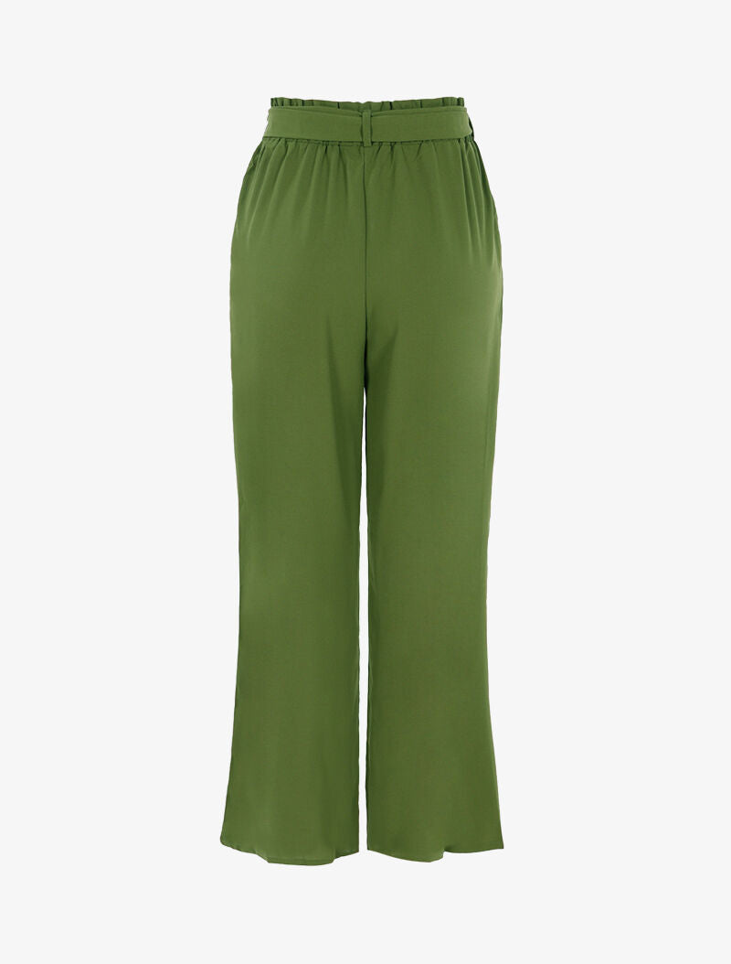 Pantalon fluide coupe large - kaki - 2
