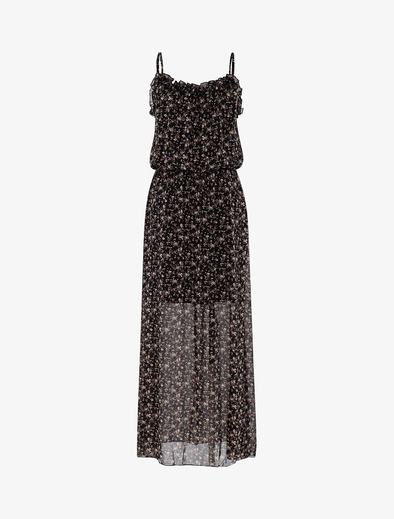 Robe longue à imprimé petites fleurs - noir - 3