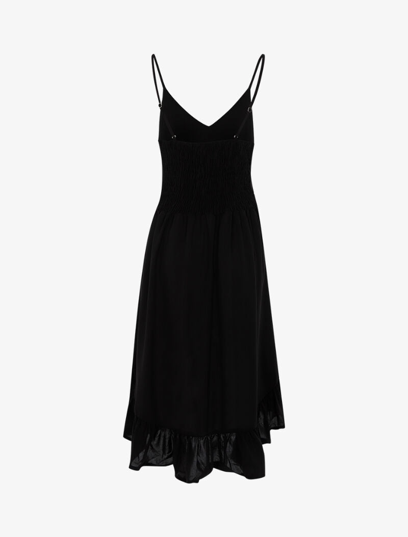 Robe asymétrique volantée - noir - 2