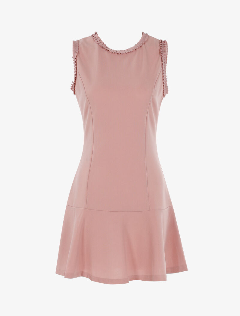 Robe à empiècements satinés - rose - 4