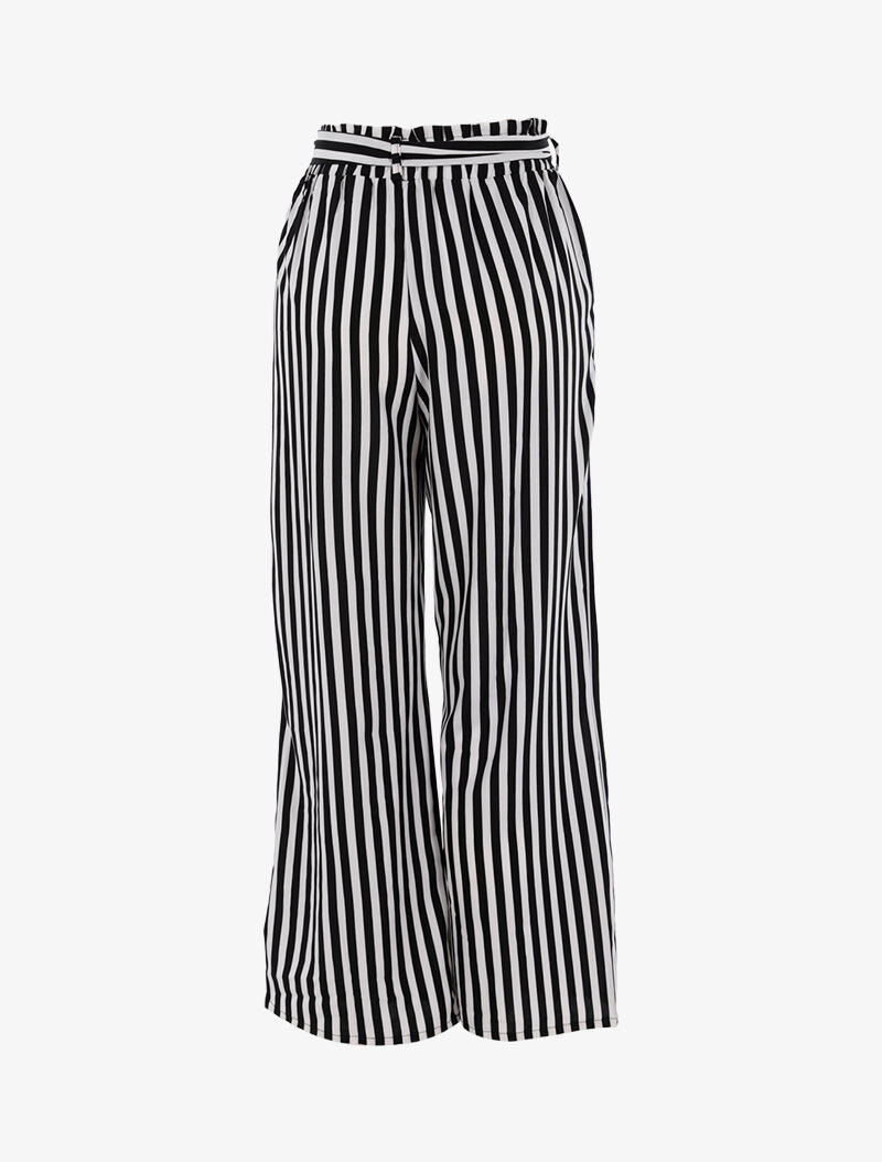 Pantalon fluide à rayures - noir - 2