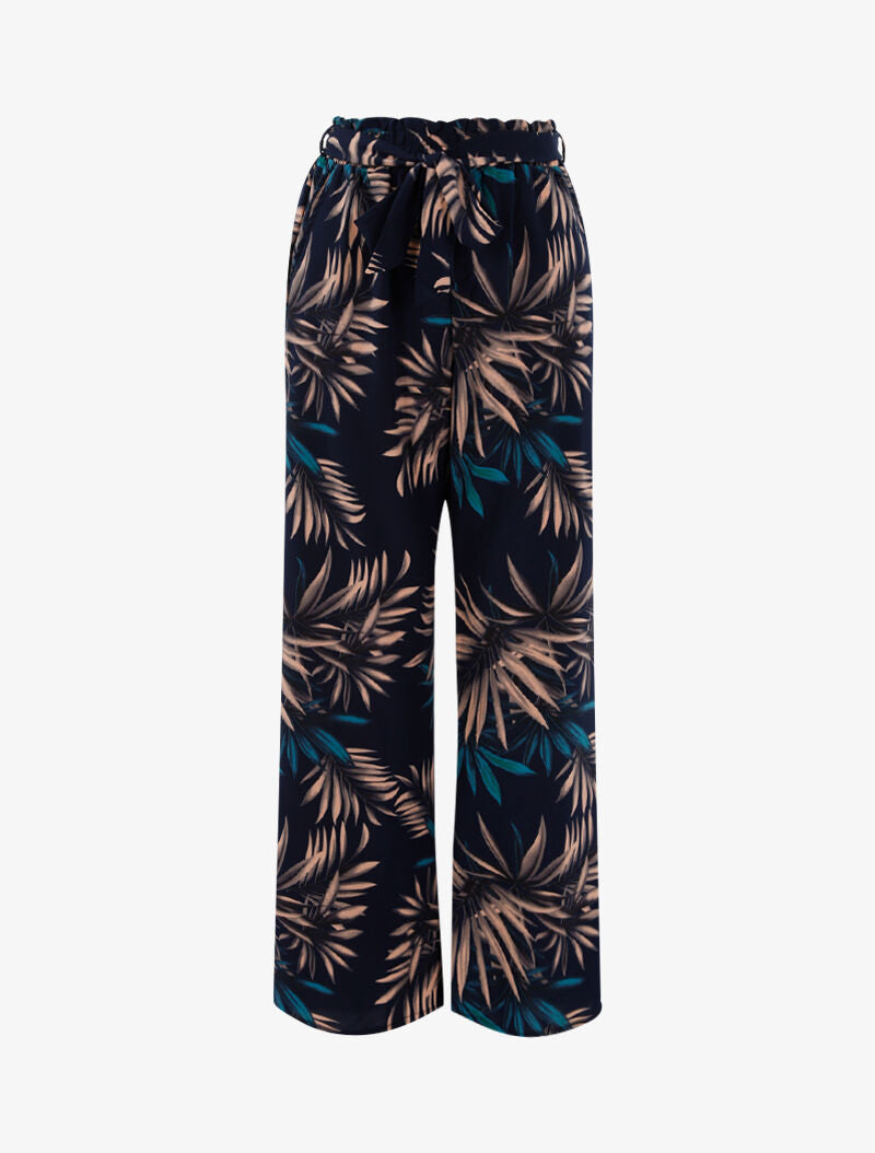 Pantalon à imprimé feuillages - marine/noir - 3
