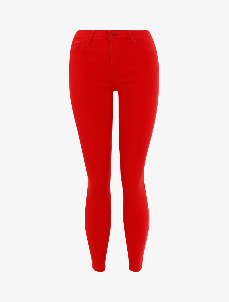 Jean stretch uni - rouge - 1