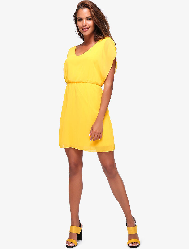 Robe patineuse en voile - jaune - 4