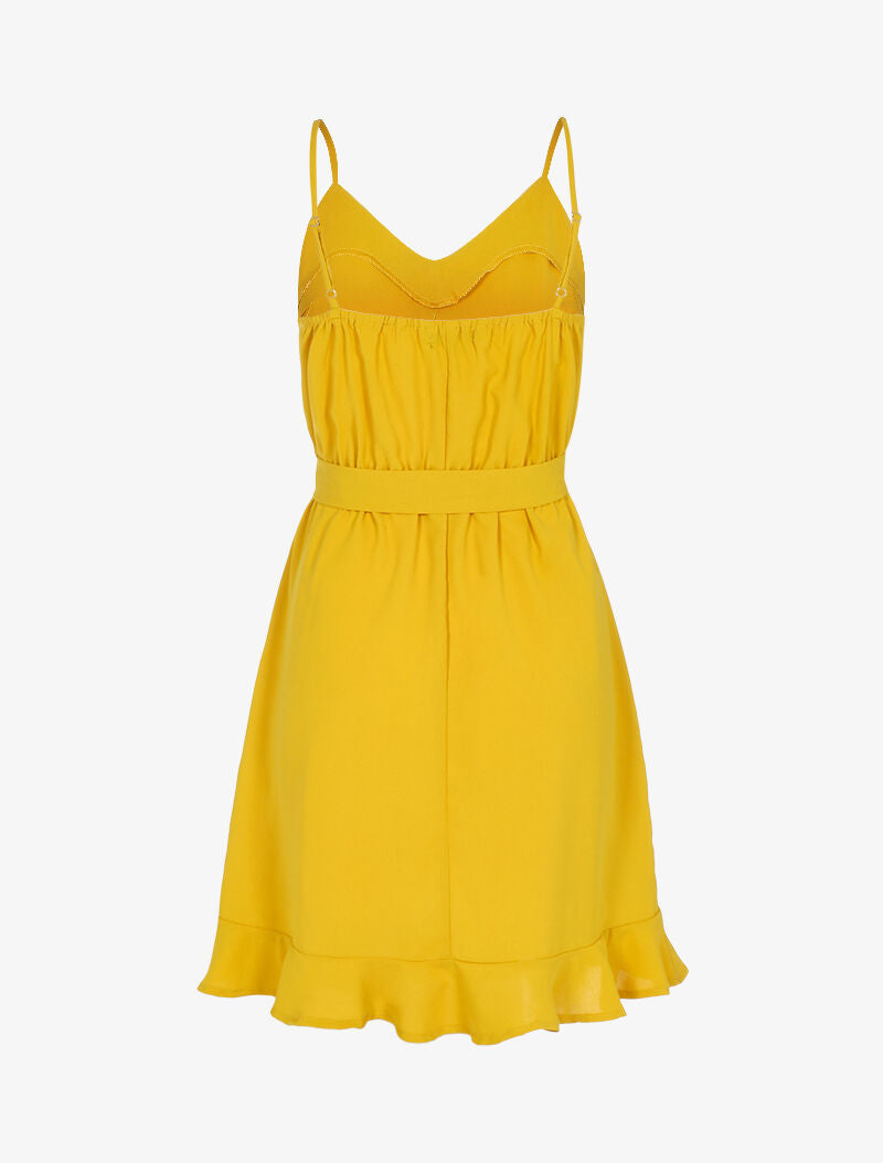 Robe à boutons décoratifs - jaune - 2