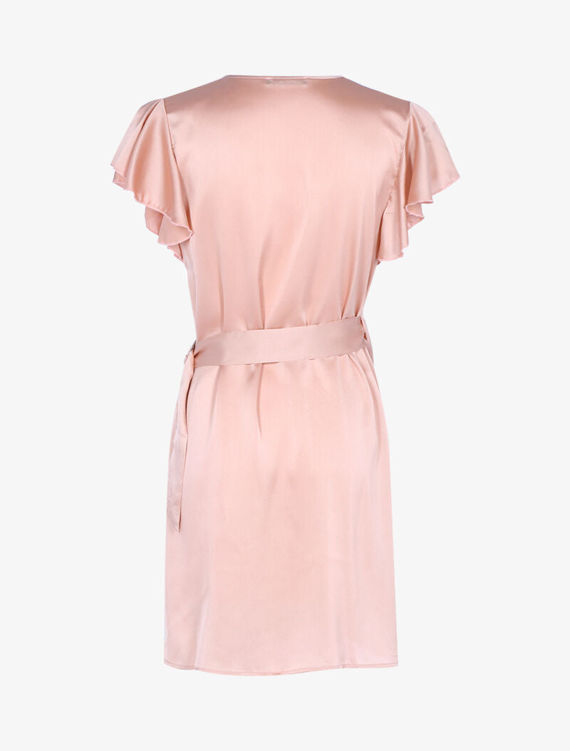 Robe portefeuille satinée - rose - 2