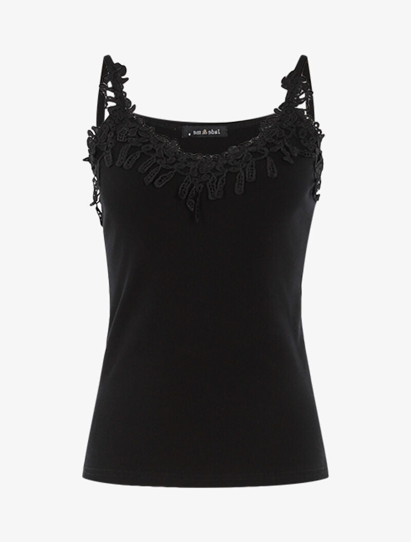 Débardeur à encolure en crochet - noir - 3