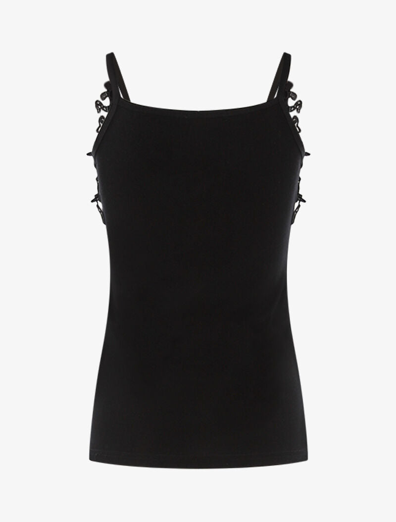 Débardeur à encolure en crochet - noir - 2