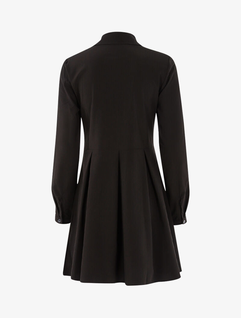 Robe patineuse style chemise - noir - 2