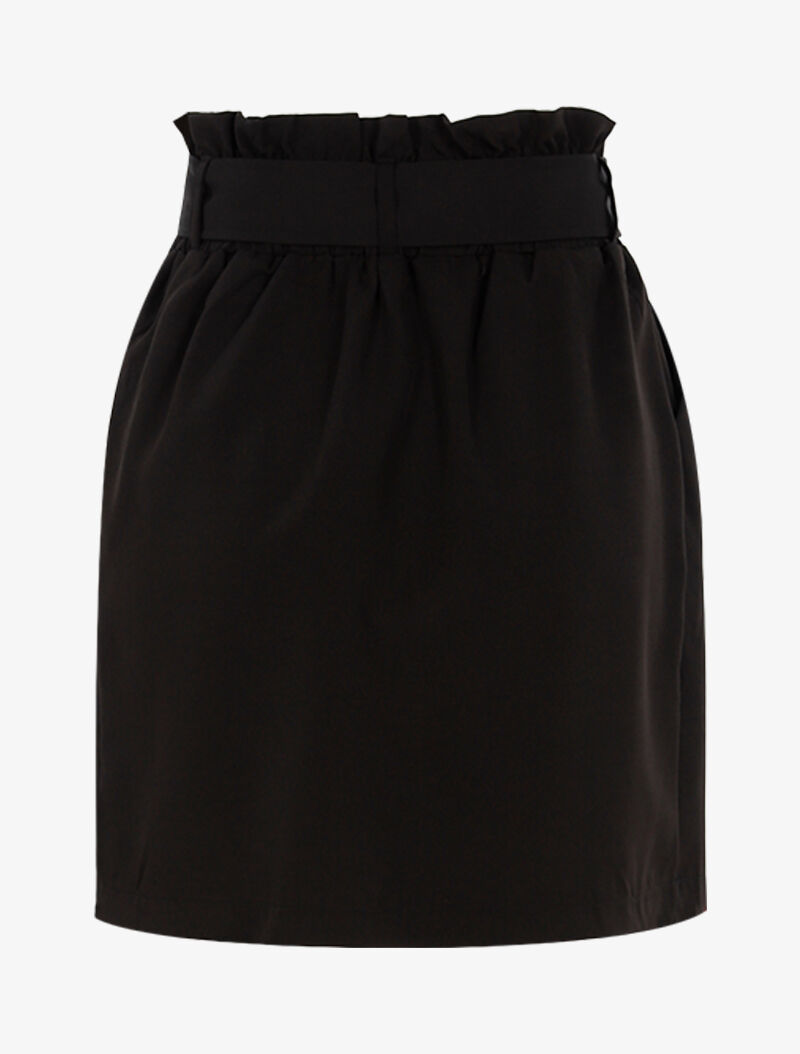 Jupe taille haute à boutonnière - noir - 2