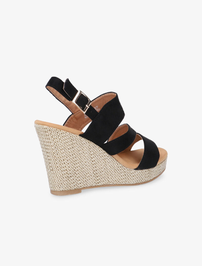 Compensées en tissu lamé - noir - 4