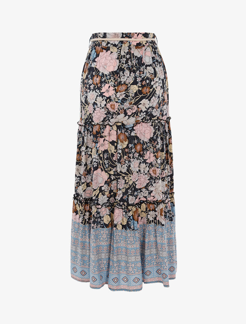 Jupe midi à imprimés - rose - 2