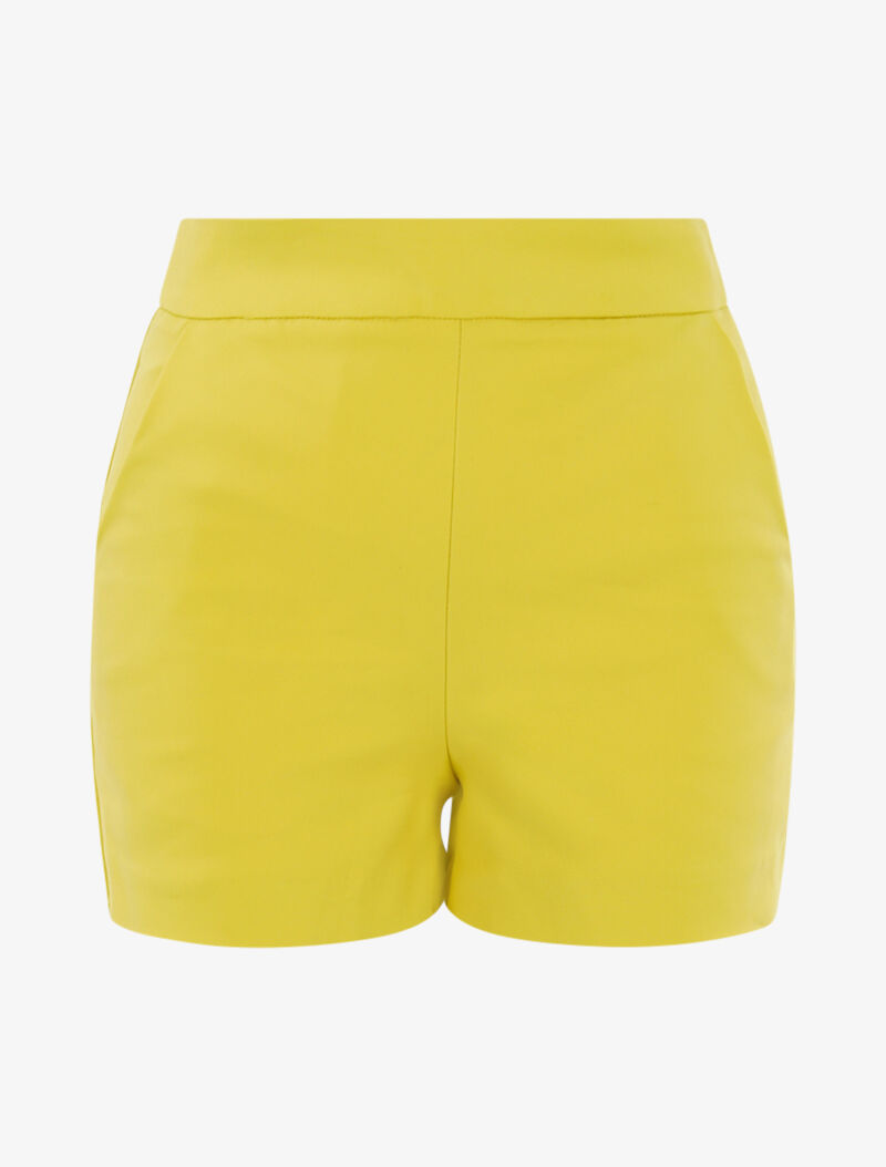 Short droit épais en coton mélangé - jaune - 1