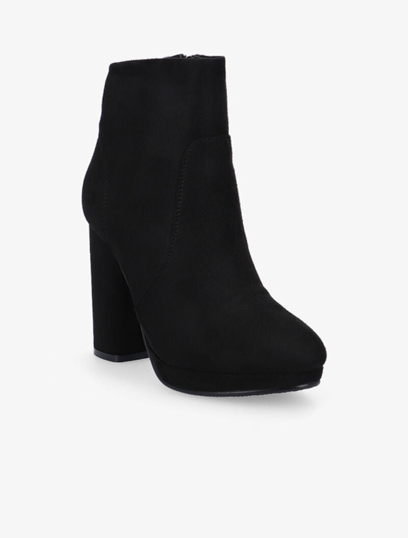 Bottines unies en suédine - noir - 2