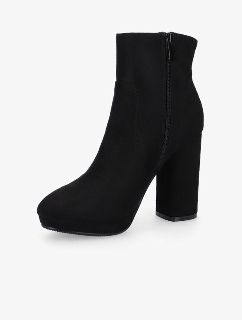 Bottines unies en suédine - noir - 3